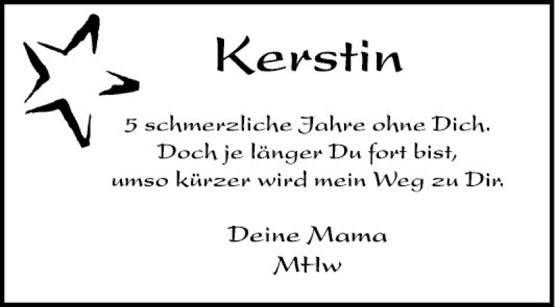 Traueranzeige für Kerstin Scholz vom 09.04.2020 aus Mannheimer Morgen