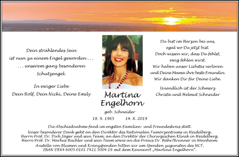  Traueranzeige für Martina Engelhorn vom 24.08.2019 aus Mannheimer Morgen