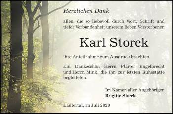 Traueranzeige von Karl Storck von Bergsträßer Anzeiger